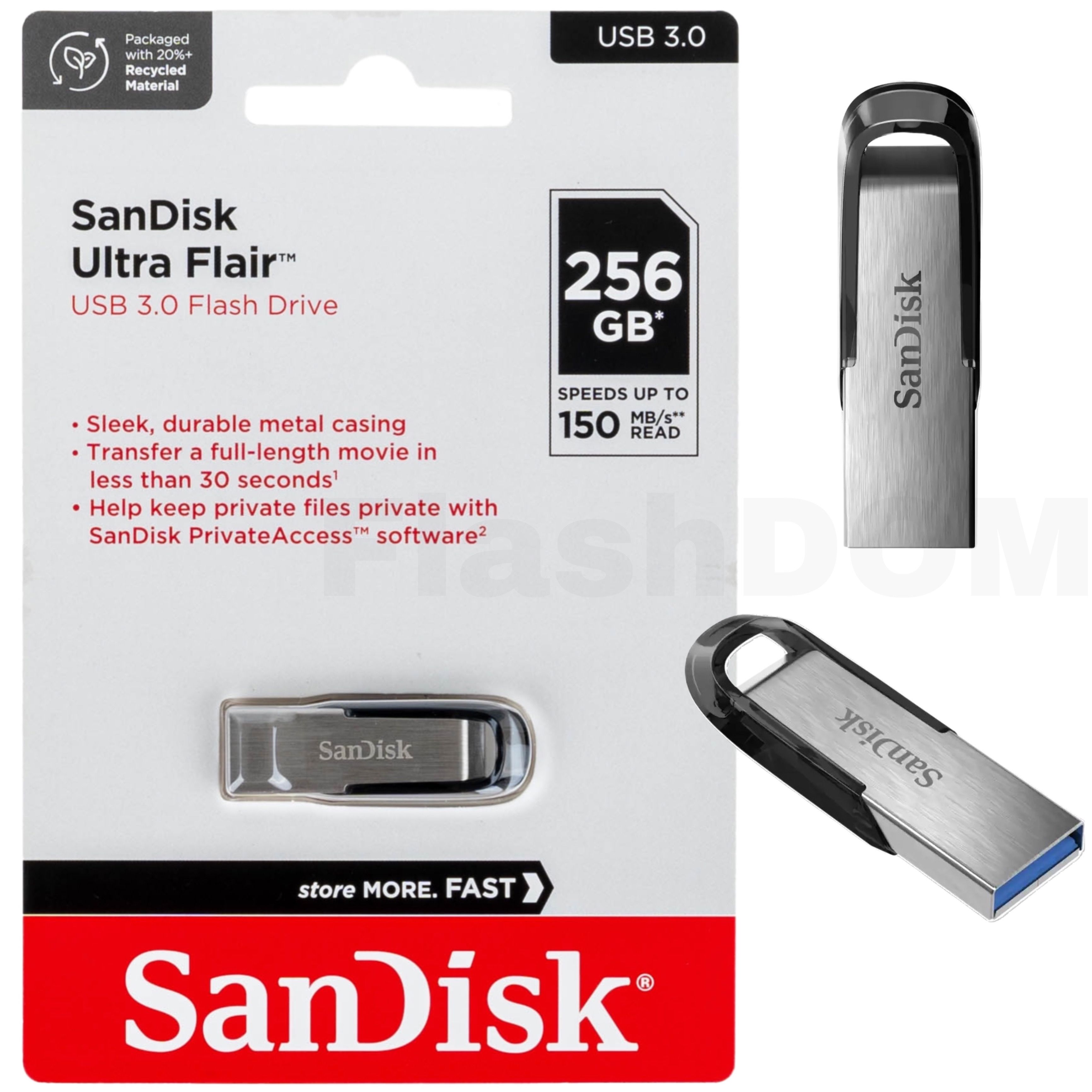 Флеш-накопительSanDisk256ГБUltraFlairFlashdrive150Мб/сUSB3.0