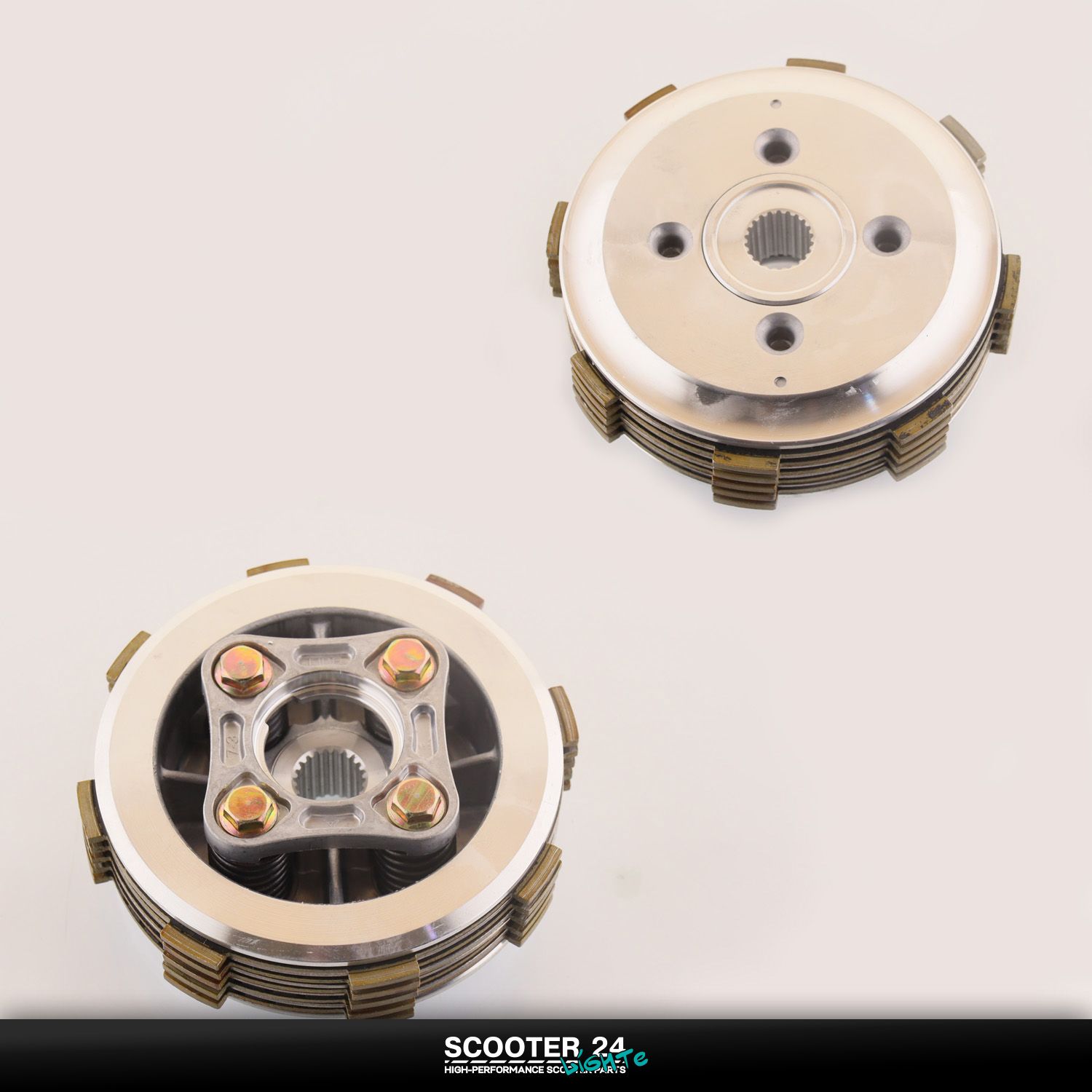 Корзина муфты сцепления в сборе с дисками сцепления на мопед CBF150 "KOMATCU" 152FMJ