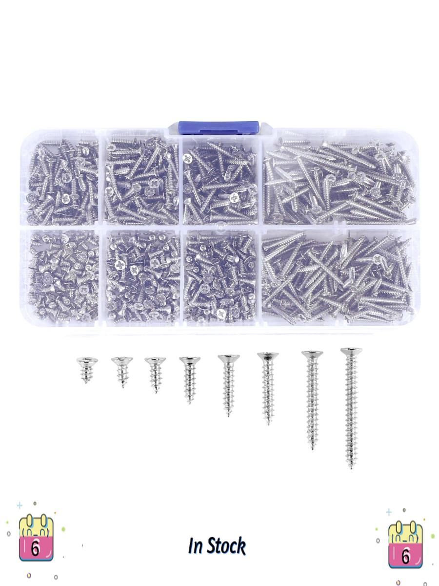 Наборсаморезовизнержавеющейстали,800шт.,стопорнаягайка,деревяннаярезьба,наборывинтовсовместимсногтейM2