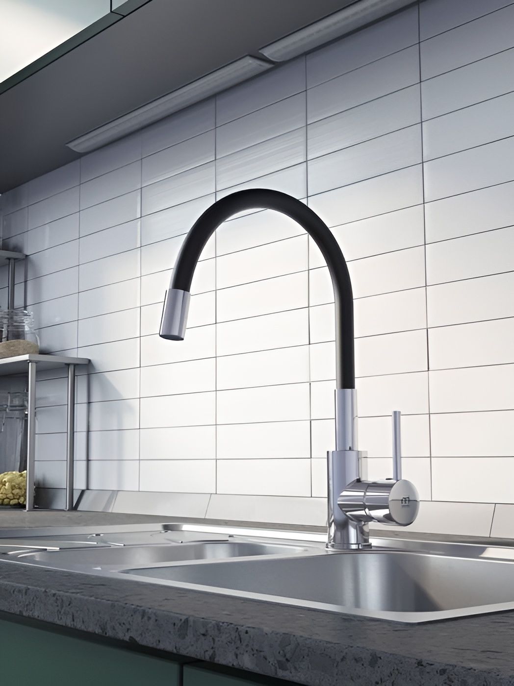 Фото товара на маркетплейсе ozon Смеситель для кухни с гибким изливом Milardo, Meal, M01SB0FM05