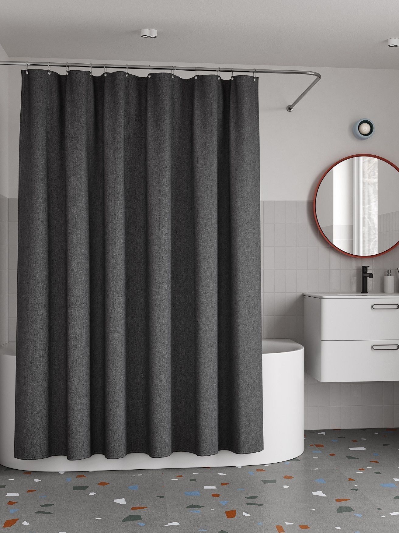 Фото товара на маркетплейсе ozon Штора для ванной комнаты и душа тканевая, 180х200 см, водоотталкивающая, без колец, IDDIS, Decor, DL03P18i11