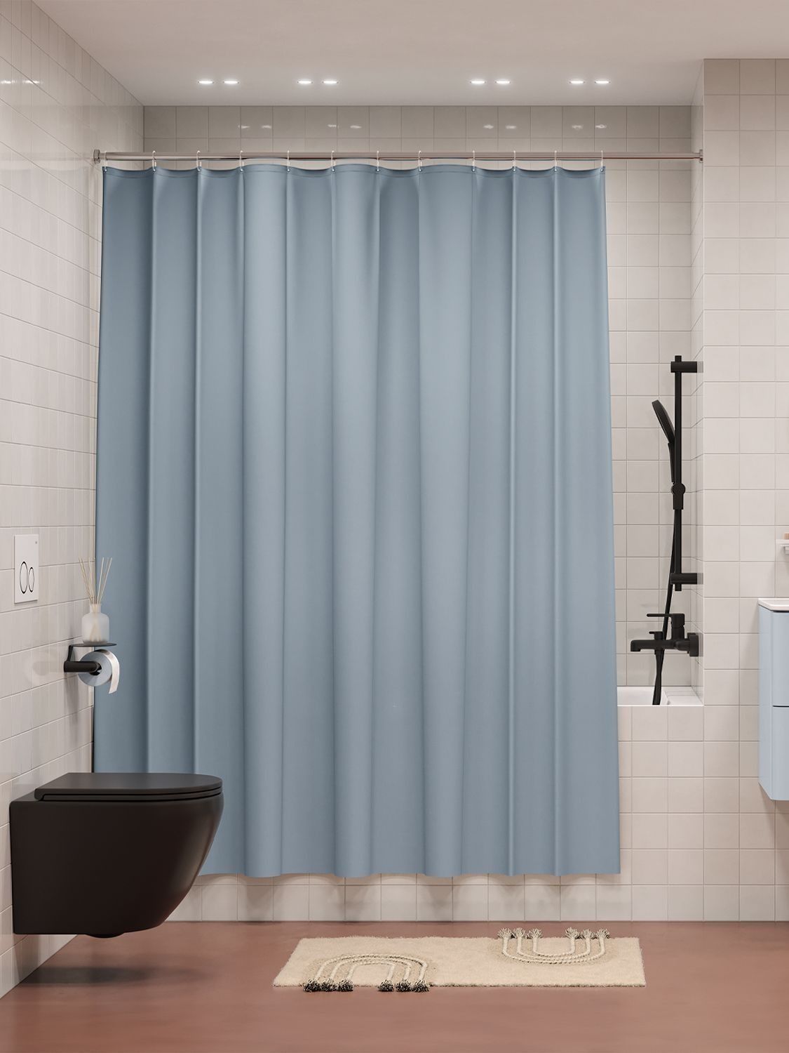 Фото товара на маркетплейсе ozon Штора для ванной комнаты и душа IDDIS, 180x200 см, водоотталкивающий материал, однотонная, с кольцами, P09PE18i11