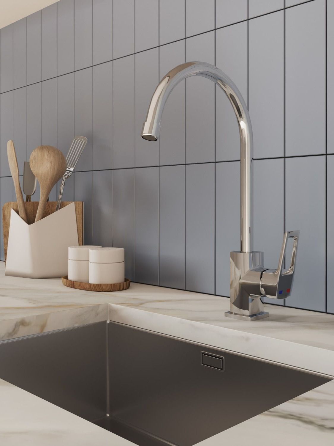 Фото товара на маркетплейсе ozon Смеситель для кухни Milardo, Atlantic, ATLSB00M05