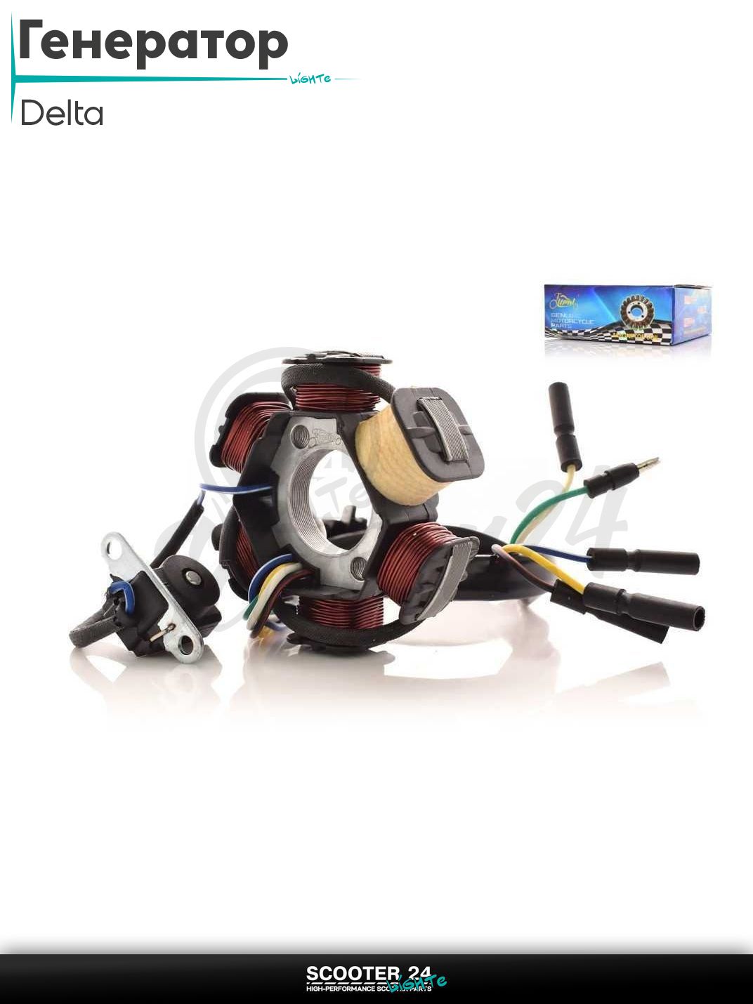 Генератор (зажигание) статор для мопеда Альфа/Дельта 5+1 (6 катушек) "LIPAI"