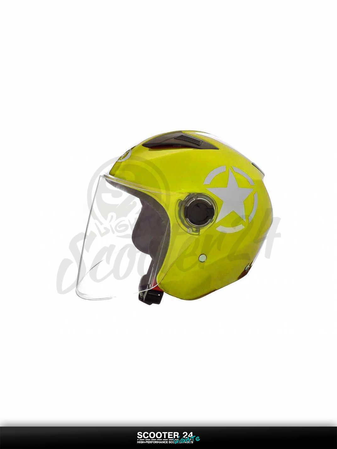 Мотошлем открытый "DAVID" (#D017, желтый Willys Star, XL, ABS) шлем на мотоцикл / мопед и скутер