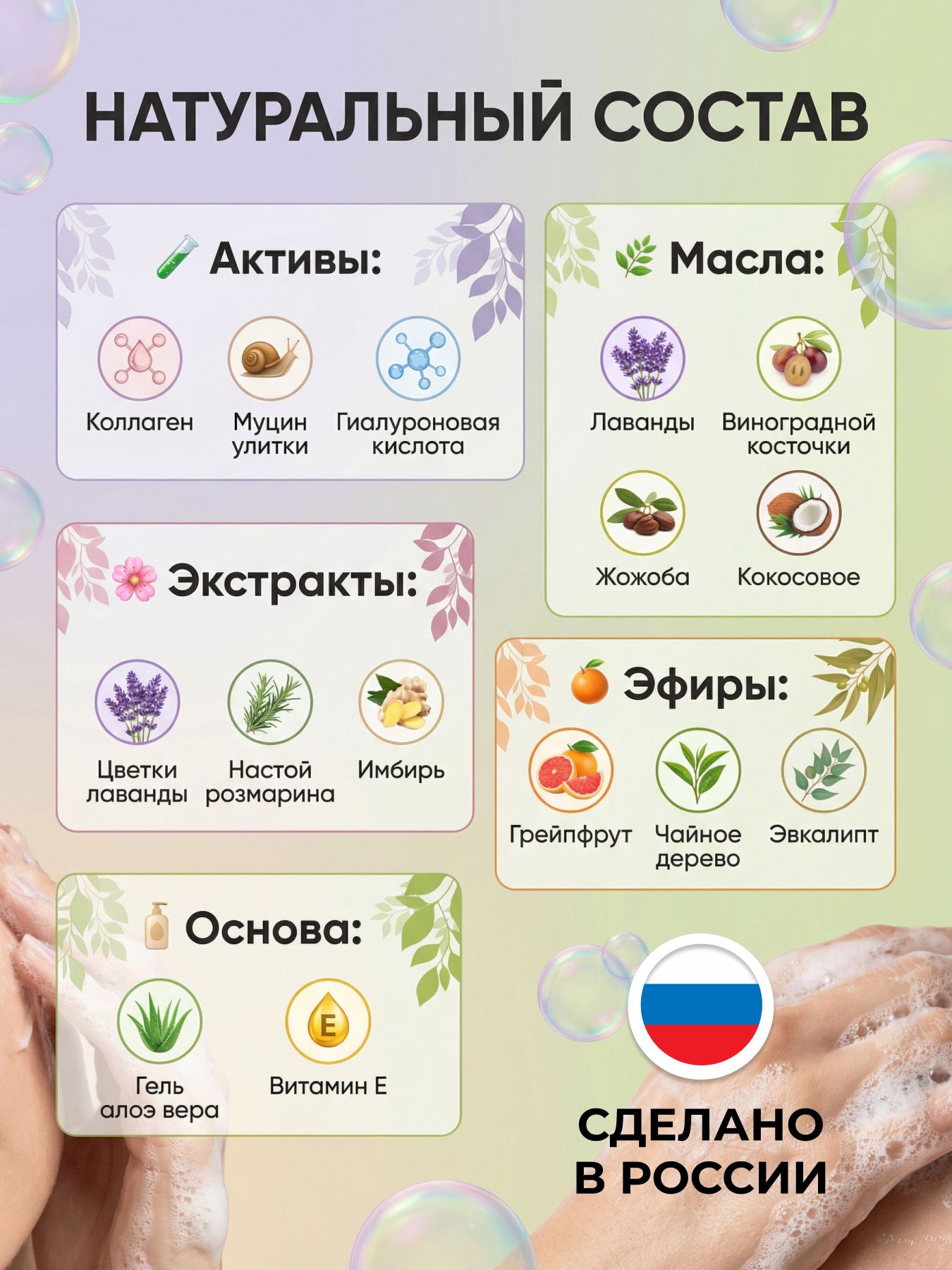 Мыло-кубик "Лаванда, розмарин"