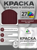 Краска по металлу Malare для крыш и заборов по ржавчине, для наружных работ, быстросохнущая износостойкая RAL 3005 вишнево-бордовый, глянцевая, 1 кг