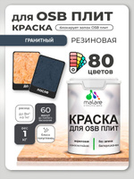 Резиновая краска для ОСБ плит Malare акриловая краска для дерева для наружных и внутренних работ, быстросохнущая без запаха полуглянцевая, гранитный, 1 кг