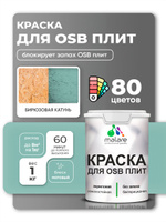 Акриловая краска для ОСБ плит Malare для дерева для наружных и внутренних работ, быстросохнущая без запаха матовая, бирюзовая катунь, 1 кг