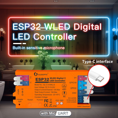2 отзыв на GLEDOPTO ESP32 WLED LED контроллер со встроенным микрофоном ...