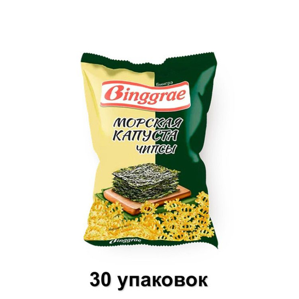 Binggrae Чипсы Морская капуста, 50 г, 30 уп - купить с доставкой по ...