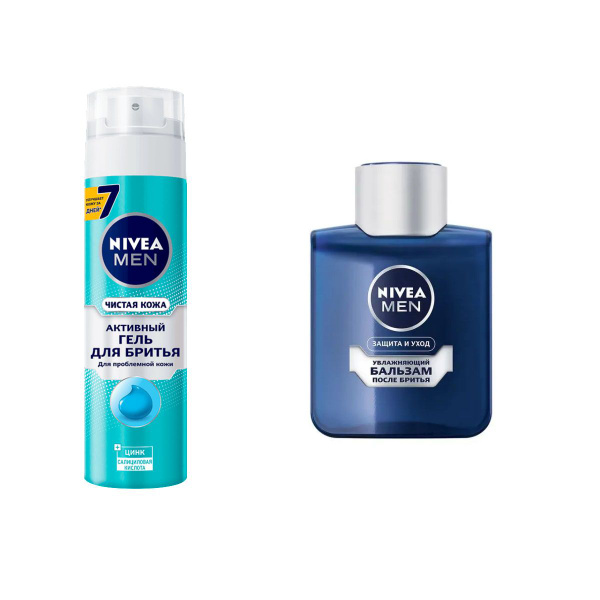 Nivea Набор для средств Чистая кожа: Гель для бритья, 200мл, Бальзам ...