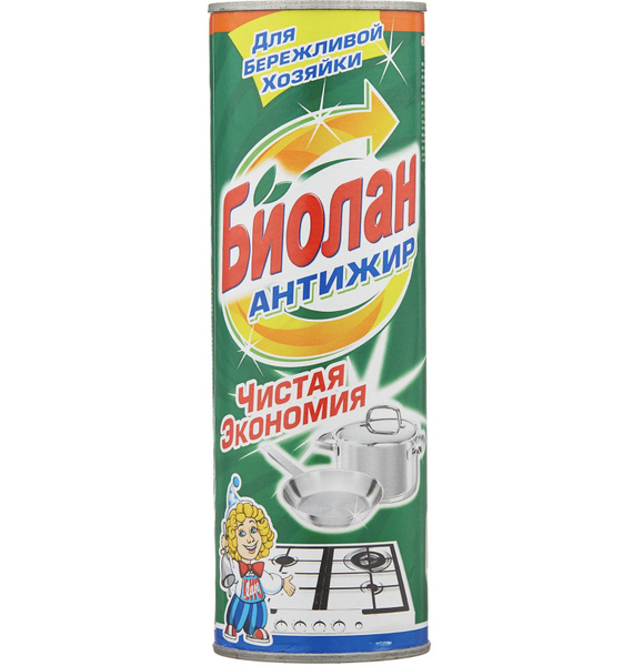 Биолан - Порошок чистящий для кухни Антижир 400 г - купить с доставкой ...
