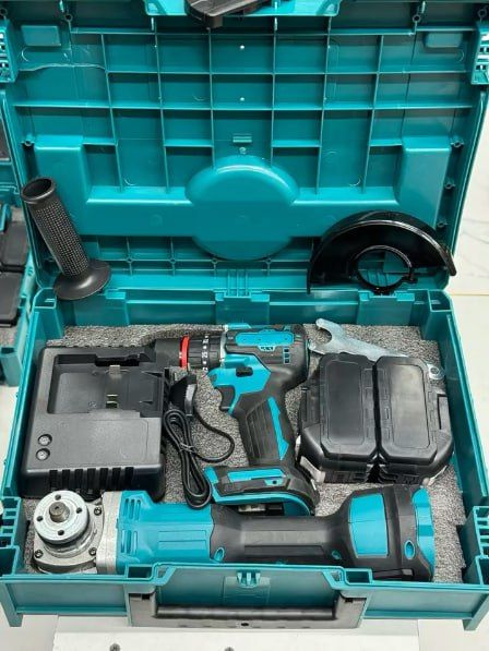 Набор Makita 2в1 шуруповерт + болгарка ушм аккумуляторные. 2 АКБ ...