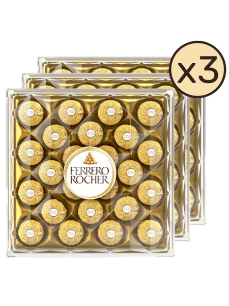 Конфеты Ferrero Rocher хрустящие с лесным орехом 300 г 3 шт - купить с ...