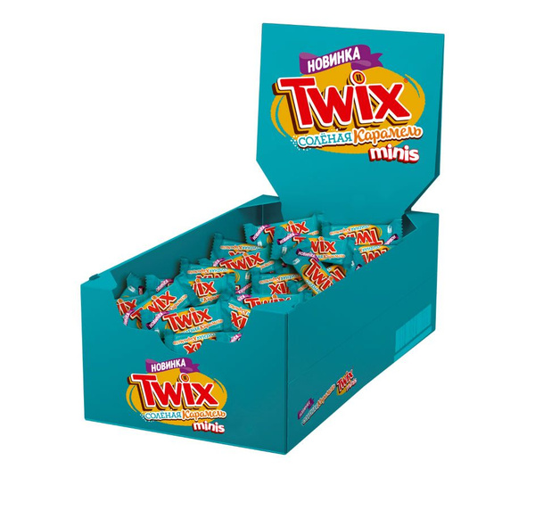 Шоколадные конфеты 2.7 кг Соленая карамель Minis Twix, 1 коробка ...