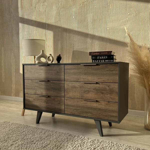 Комод KOKORO-Mebel Чикаго, 134.7x45.6x82.2 см, 6 ящ. - купить по ...