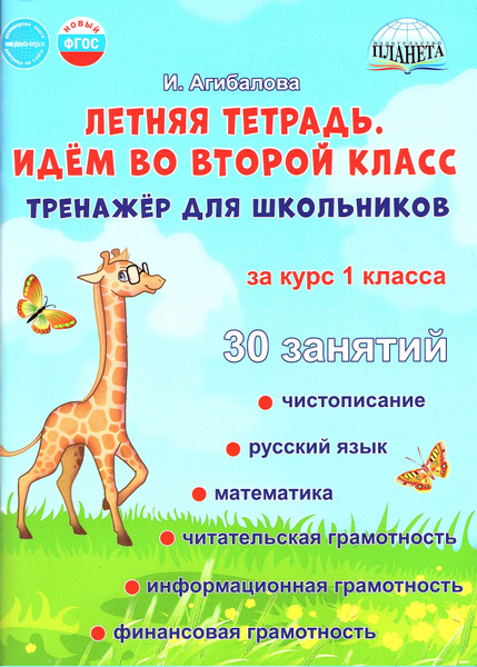 Летняя тетрадь за курс 1 класса Идем во 2 класс Тренажер для школьников ...
