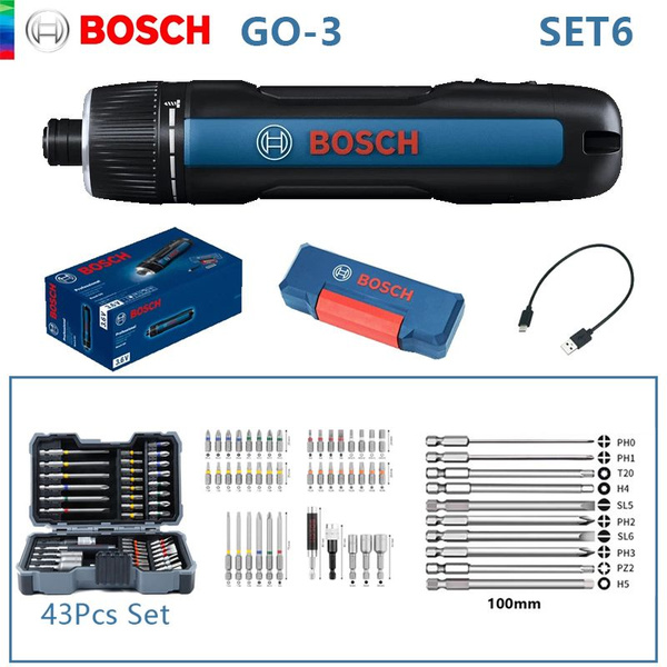 Мини-электрическая отвертка BOSCH GO 3, 3,6 В, литий-ионная ...