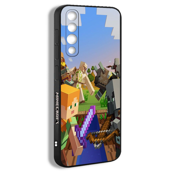 чехол для Самсунг Samsung Galaxy A50S Minecraft Майнкрафт пиксельная ...