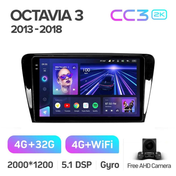 Магнитола Teyes CC3 2k 4/32 для Skoda Octavia 3 A7 2013-2018 / Шкода ...