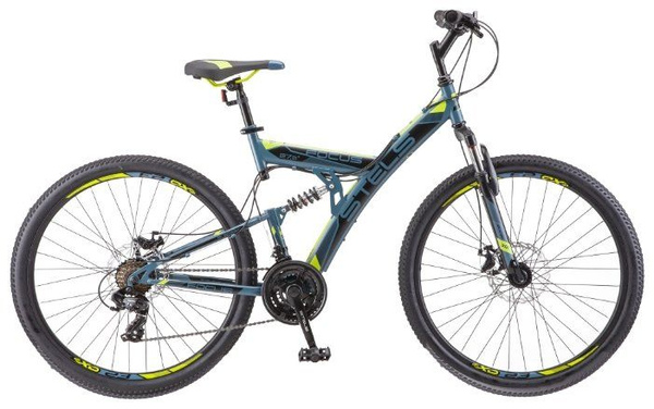 Велосипед Stels Focus MD 27,5 21-sp V010 (2018) 19 серый/желтый ...