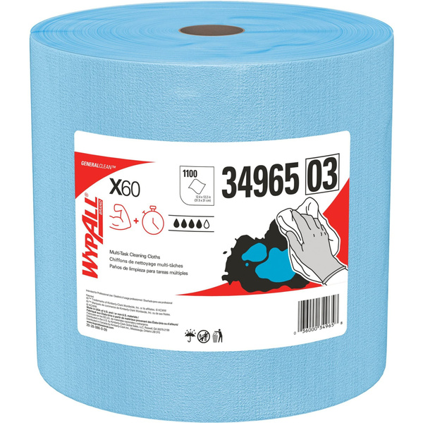 34965 Протирочный материал в рулонах WypAll X60 голубой (1 рул х 1100 л ...