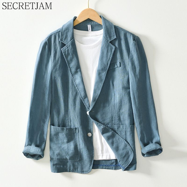 Пиджак Мужской синий, размер 54 Хлопок Длинный Пряжка купить c ...