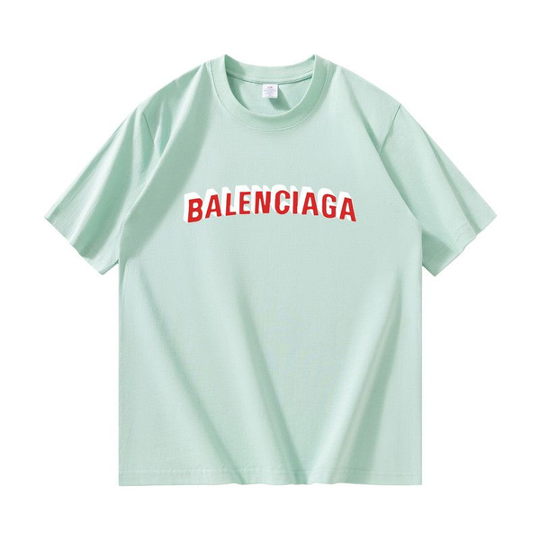 Футболка Balenciaga, размер 46, цвет изумрудный меланж, Хлопок 100% ...