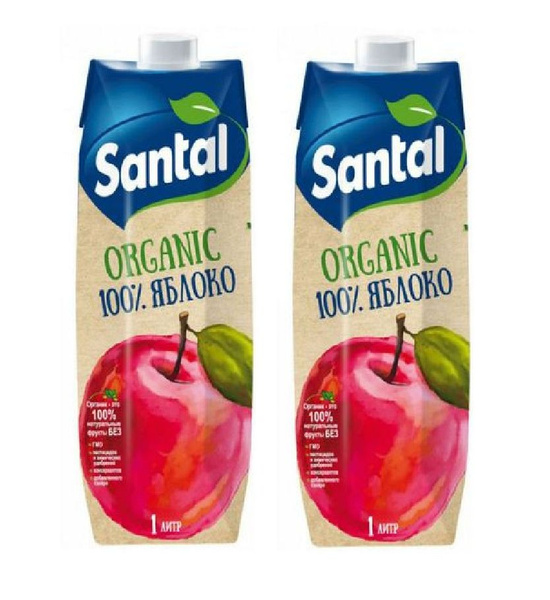 Сок Яблочный Organic Apple Santal, 2 шт по 1 л - купить с доставкой по ...