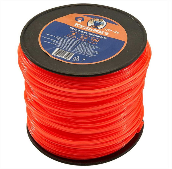 Леска для триммера Леска для триммера 3 мм, 100 м (звезда) оранжевая ...