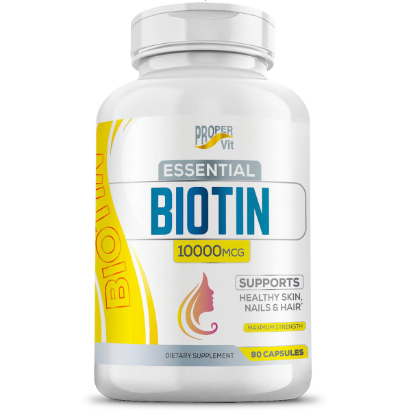 Биотин Proper Vit Essential Biotin 10000 мкг, 90 капсул для кожи, волос ...
