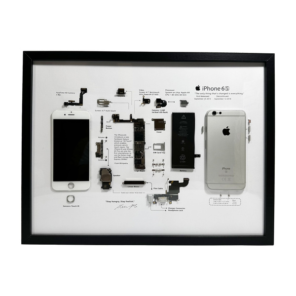 Картина разобранный iPhone 6s Silver в рамке /инсталляция/ стенд ...
