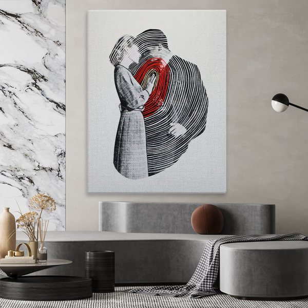 Картина на холсте для интерьера - Влюбленная пара любовь абстракция ...