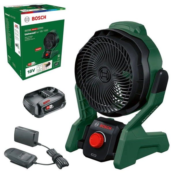 Bosch Портативный вентилятор UniversalFan 18V-1000, 1 АКБ, 06039E1001 ...