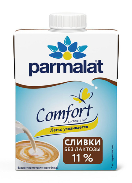 Сливки Parmalat Comfort безлактозные 11%, 500г - купить с доставкой по ...