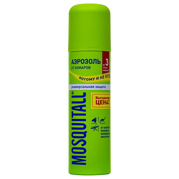 Mosquitall (Москитол) "Универсальная защита" аэрозоль от комаров, 150 ...
