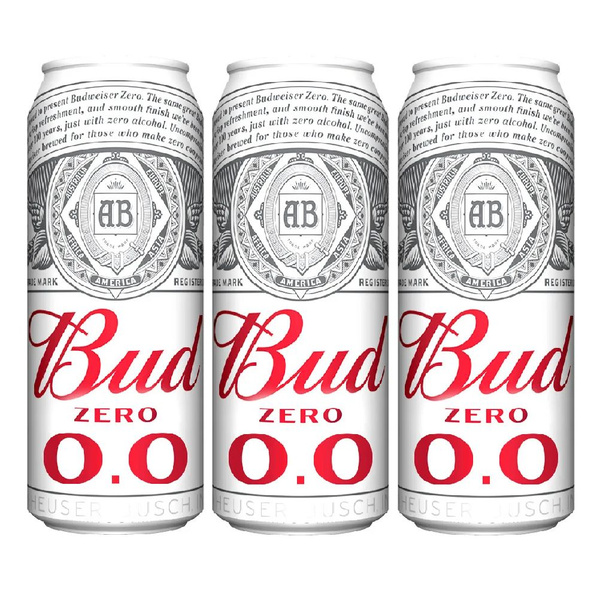 Пиво безалкогольное Bud фильтрованное 0%, 3 шт по 450 мл - купить с ...