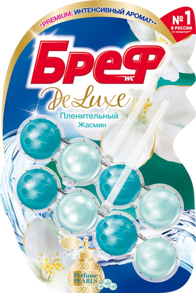 Блок для унитаза БРЕФ DeLuxe Пленительный жасмин, 2x50г, Россия - 4 шт ...
