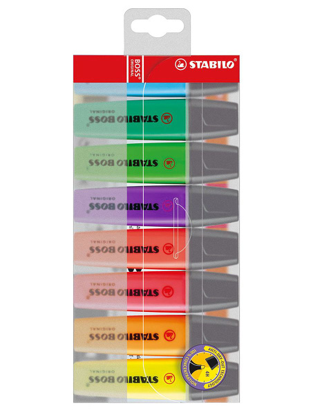 Набор текстовыделителей STABILO BOSS ORIGINAL, 8 цветов - купить с ...