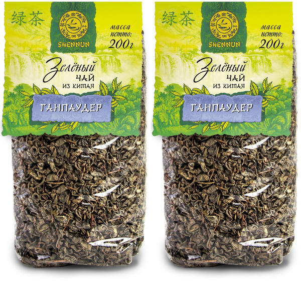 Чай зеленый китайский листовой Ганпаудер 2шт по 200гр - купить с ...