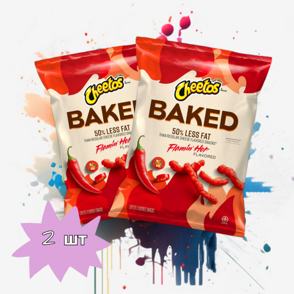 Чипсы Читос Crunchy Baked Flamin' Hot USA 2 шт - купить с доставкой по ...