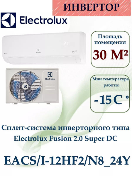 Кондиционер сплит-система инверторного типа Electrolux Fusion 2.0 Super ...