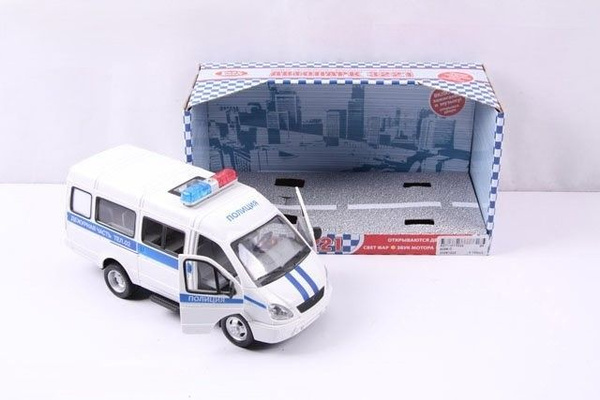 Модель машины инерционная "Автопарк" Фургон полиция 17.5см свет и звук ...