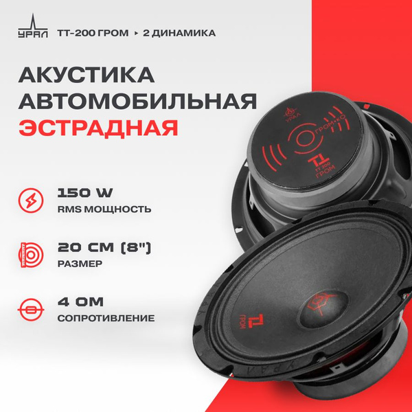 Колонки для автомобиля Эстрадные УРАЛ ТТ-200 ГРОМ - купить по выгодной ...