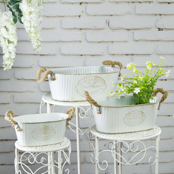 Металлические кашпо для цветов Весенний Прованс 21-30 см, 3 шт - купить ...