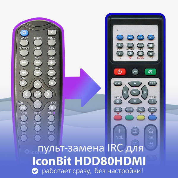 Пульт ДУ IRC пульт-замена для IconBit HDD80HDMI - купить по выгодной ...