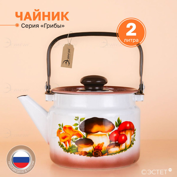 Чайник для газовой плиты 2 литра ЭСТЕТ / эмалированная сталь ...