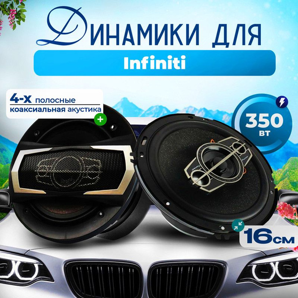 Динамики для Infiniti (Инфинити) / Колонки круглые 2 штуки, 350 Вт, 4 ...