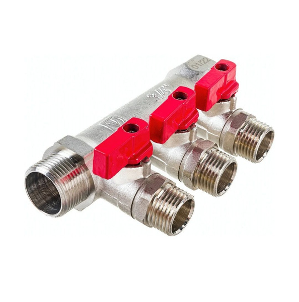 Коллектор c кранами 1" х 3/4" - 3 выхода Евроконус VALTEC купить на ...